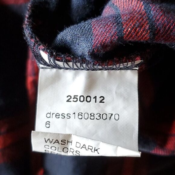 SHEIN Navy Plaid Roll Tab Sleeve Half Placket Shir - Picture 2 of 2